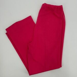 Vintage Talbott Travler Womens Size 16 Pink Knit Wide Leg Pants Feminine Dacron